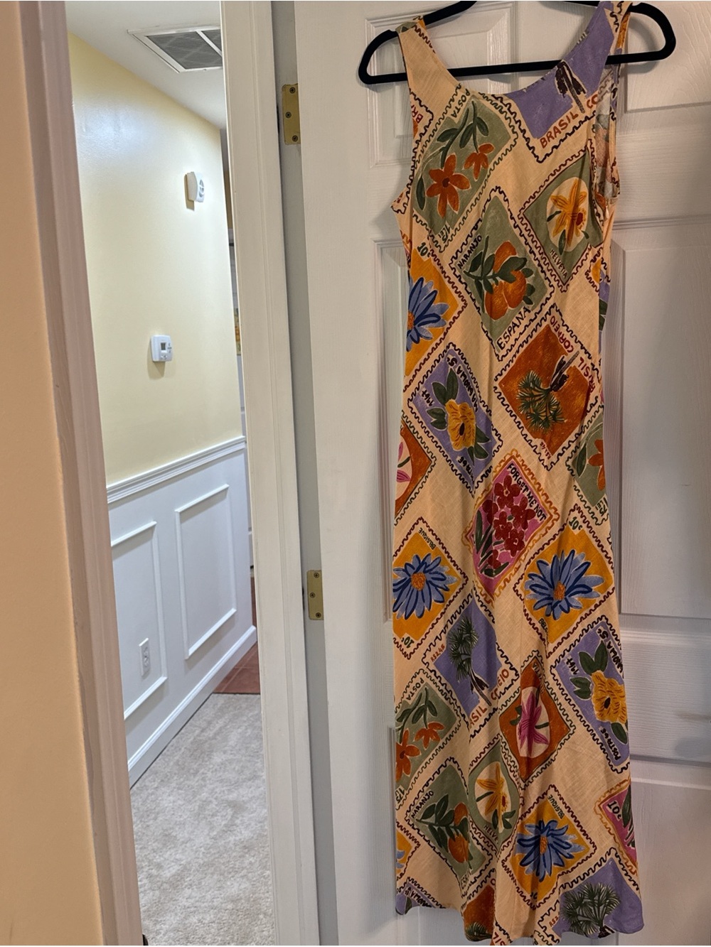 Mixed Floral Patchwork Maxi Dress in Cream and Multicolor